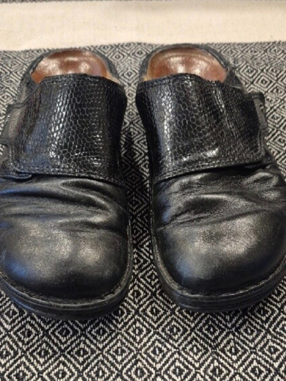 Finn Comfort Women's Black Leather Slip On Mules Size 8.5 (39)